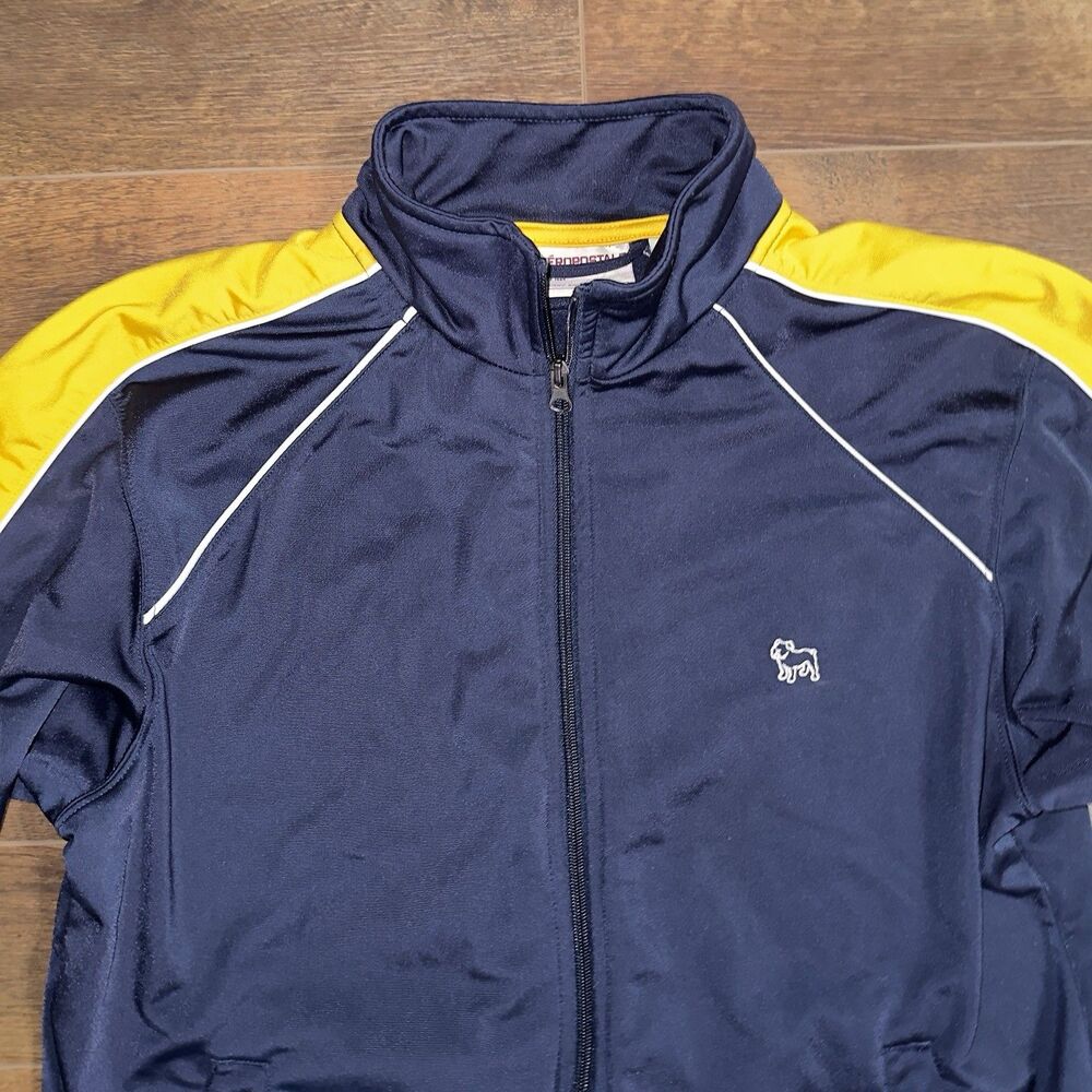 Y2k Mens Aeropostale Full Zip Lightweight Blue/Yellow Jacket sz Large